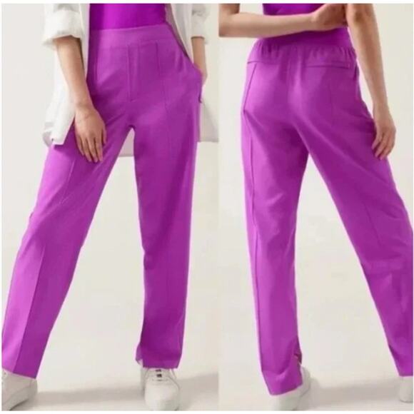 Athleta Pants Brooklyn Heights Vienna Slim Jazzy Purple Pull On Womens 0 XS - Picture 1 of 11